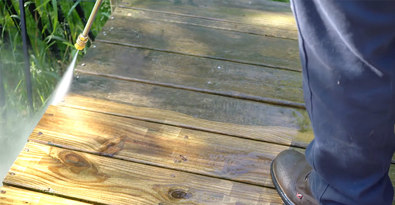 Pressure Wash the Stained Deck