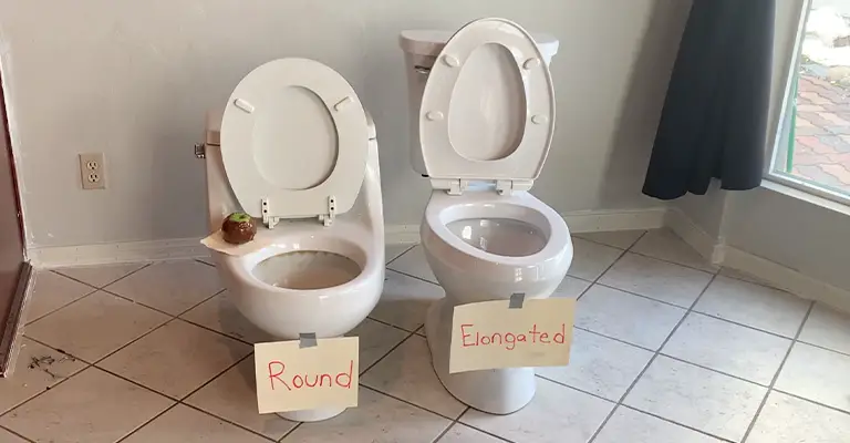 Behind Elongated and Round Toilet Seats