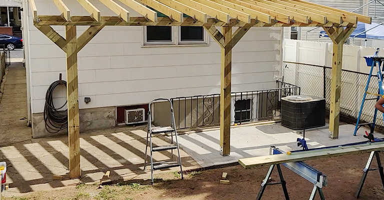 How To Attach 4x4 Post To Existing Deck For Roof
